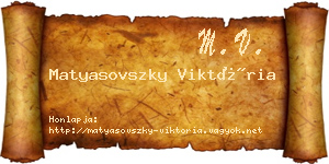 Matyasovszky Viktória névjegykártya